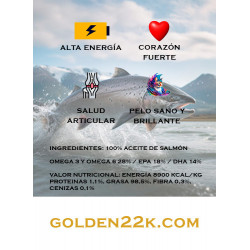 Aceite de salmón salvaje de Alaska Golden 22k
